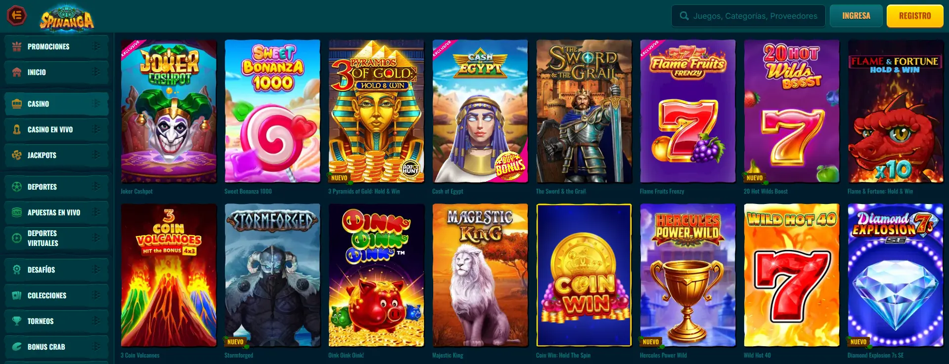 Juegos de casino y apuestas deportivas en Spinanga