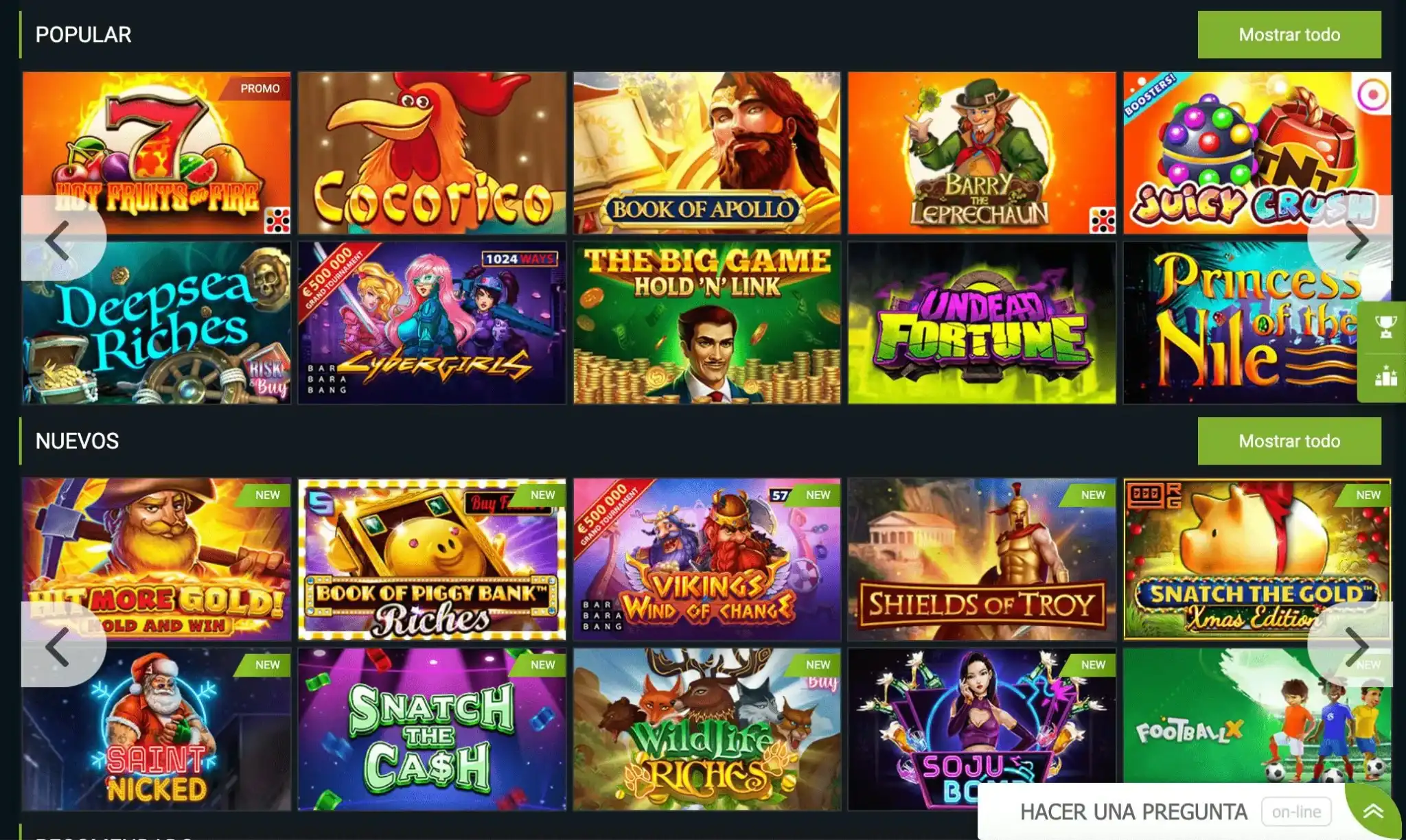 Juegos de casino populares