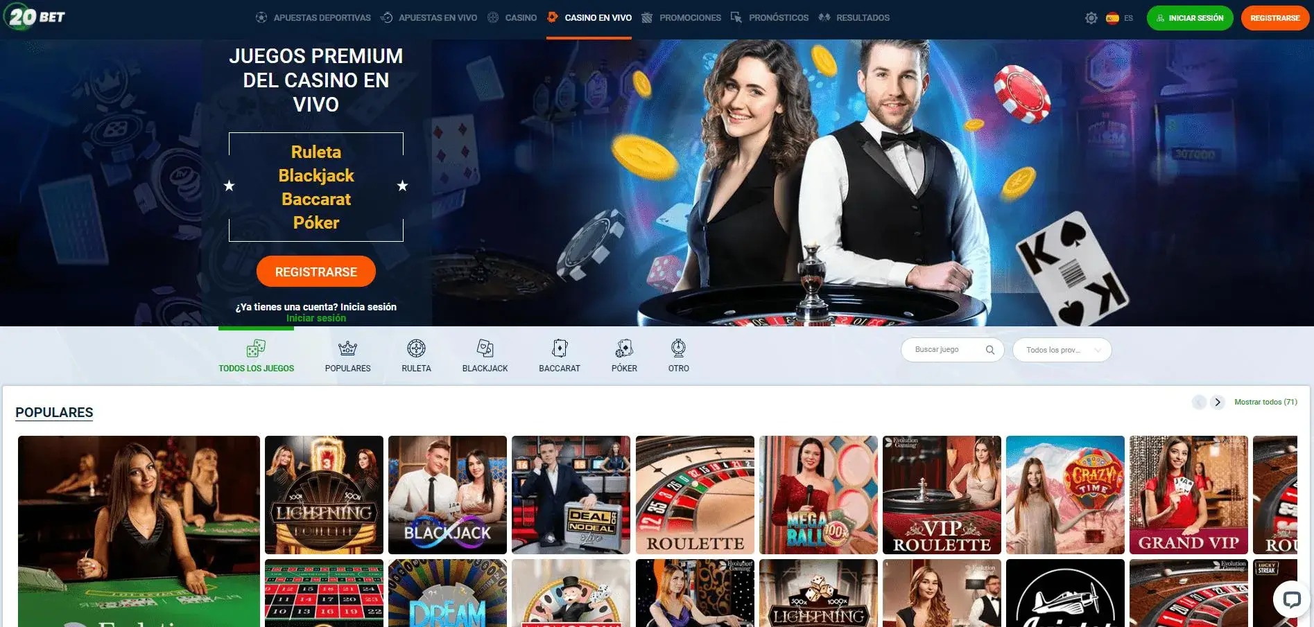 20bet en Vivo