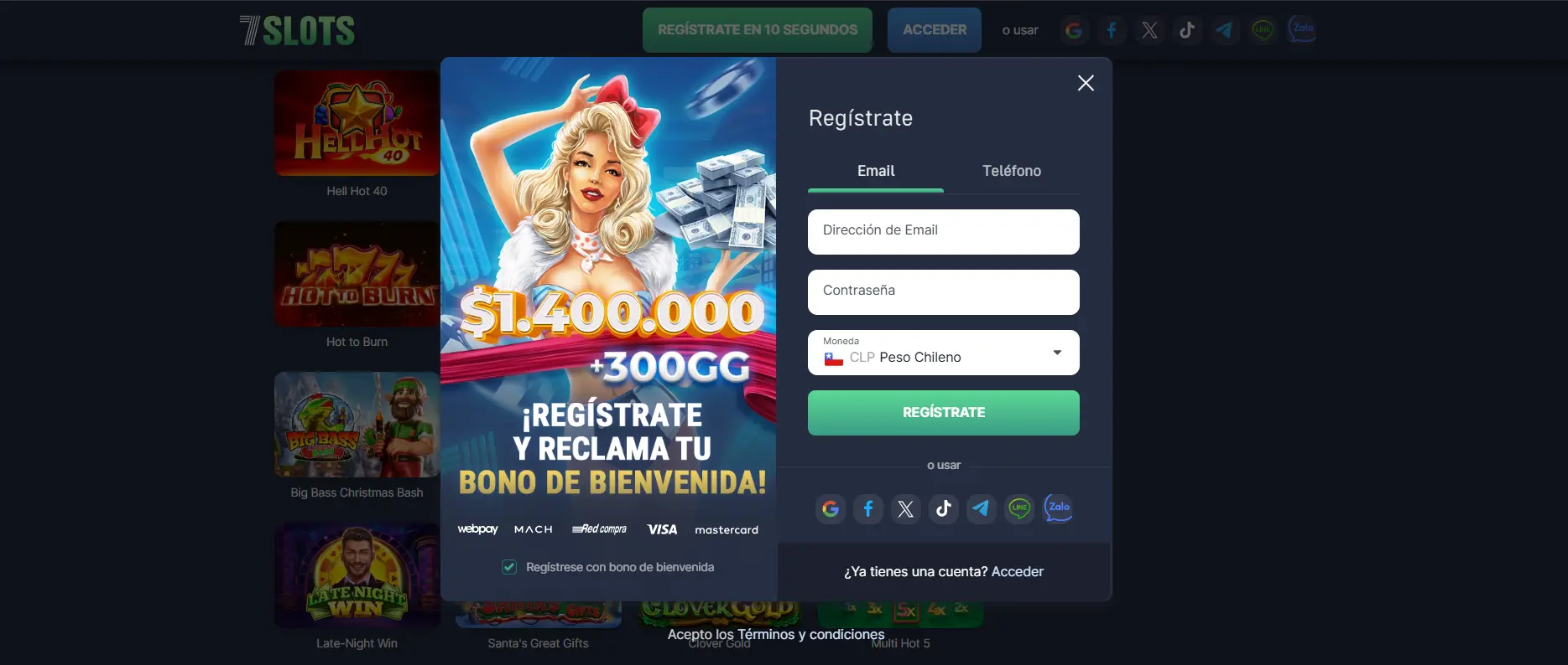 7Slots casino en Chile